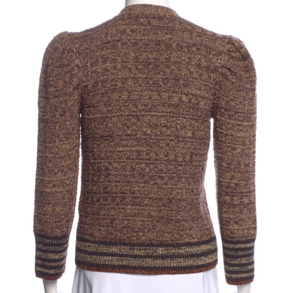 L'Agence Jenni Brown Puff Sleeve Cardigan - Picture 10 of 11